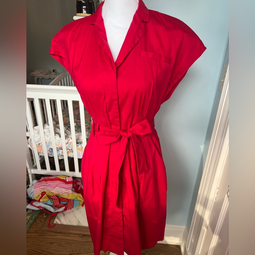 Brand new red Theory dress size 8 with bow